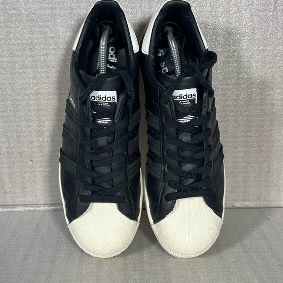 Adidas Men's Superstar Retro Shell Toe Core Black/Off White Sneakers Size 10.5 - Picture 3 of 8